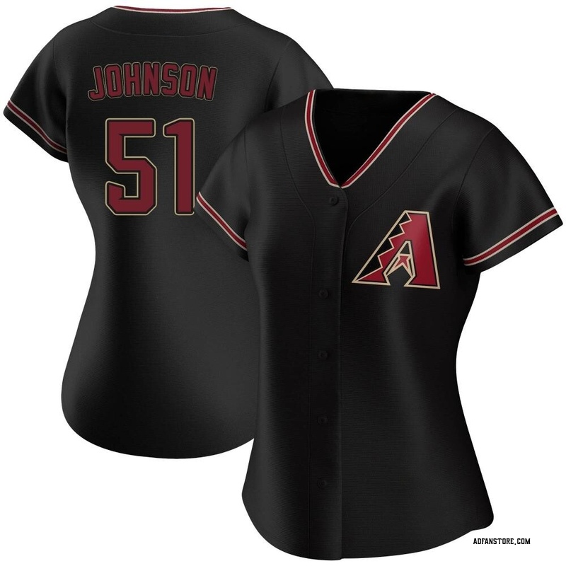 Authentic Randy Johnson Women's Arizona Diamondbacks Black Alternate Jersey