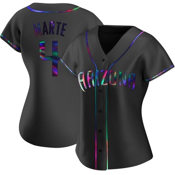 Replica Ketel Marte Women's Arizona Diamondbacks Black Holographic Alternate Jersey