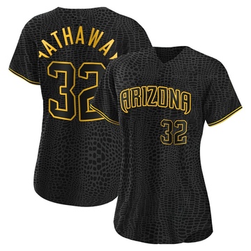 Replica Steve Hathaway Women's Arizona Diamondbacks Black Snake Skin City Jersey