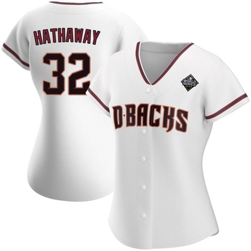 Replica Steve Hathaway Women's Arizona Diamondbacks White Home 2023 World Series Jersey