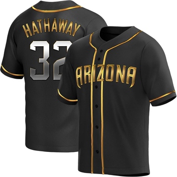 Replica Steve Hathaway Youth Arizona Diamondbacks Black Golden Alternate Jersey