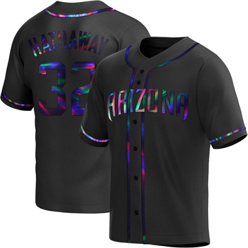 Replica Steve Hathaway Youth Arizona Diamondbacks Black Holographic Alternate Jersey