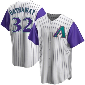 Replica Steve Hathaway Youth Arizona Diamondbacks Purple Cream/ Alternate Cooperstown Collection Jersey