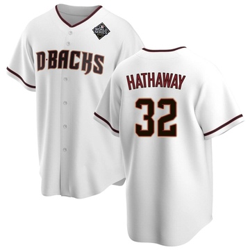 Replica Steve Hathaway Youth Arizona Diamondbacks White Home 2023 World Series Jersey